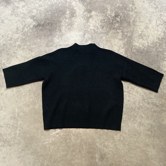 Natacha Paris Sweater Womens Size Medium Black Mock‎ Neck 3/4 Sleeve - Picture 6 of 9